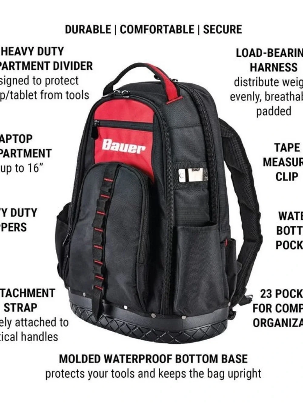 Bauer heavy duty jobsite backpack. NWOT.